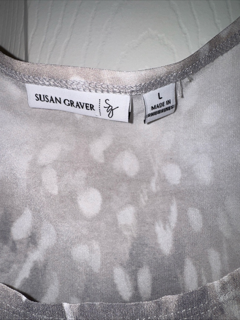 Susan Graver Gray Feather-Print Sleeveless Tunic - Picture 2 of 3